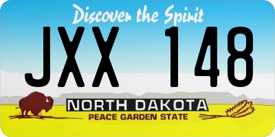 ND license plate JXX148