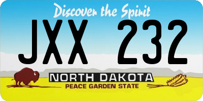 ND license plate JXX232