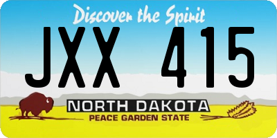 ND license plate JXX415