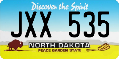 ND license plate JXX535
