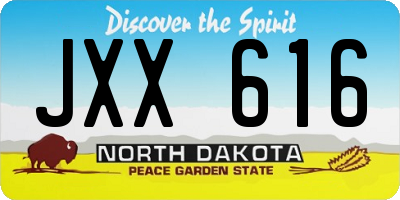 ND license plate JXX616
