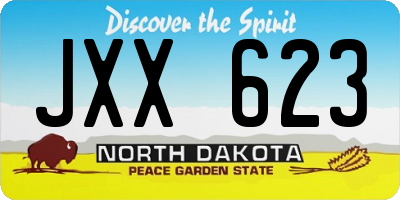 ND license plate JXX623