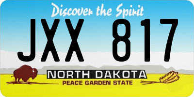 ND license plate JXX817