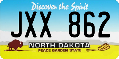 ND license plate JXX862