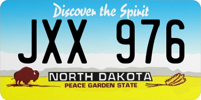 ND license plate JXX976