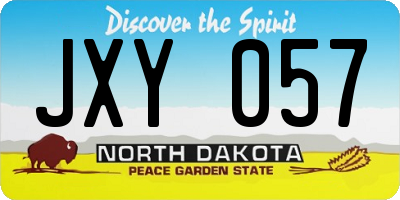 ND license plate JXY057