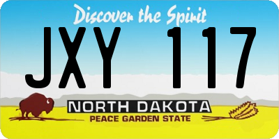 ND license plate JXY117