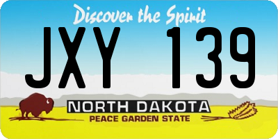 ND license plate JXY139