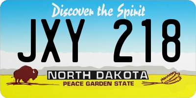 ND license plate JXY218