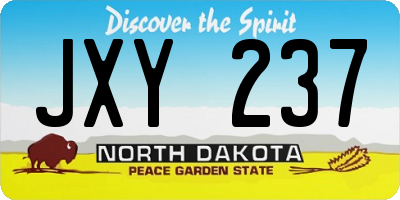 ND license plate JXY237