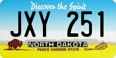 ND license plate JXY251