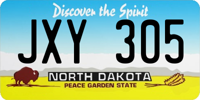 ND license plate JXY305