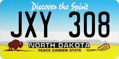 ND license plate JXY308