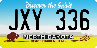ND license plate JXY336