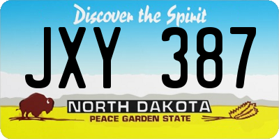 ND license plate JXY387