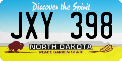 ND license plate JXY398