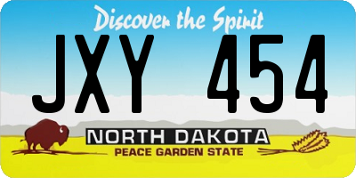 ND license plate JXY454