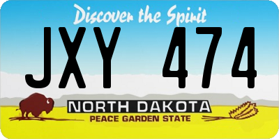 ND license plate JXY474