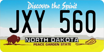 ND license plate JXY560