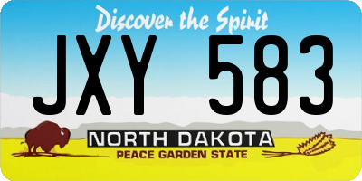 ND license plate JXY583