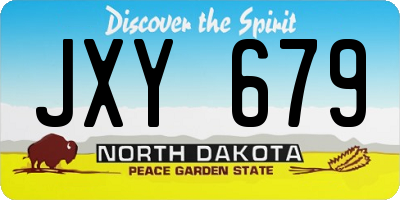 ND license plate JXY679