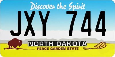 ND license plate JXY744