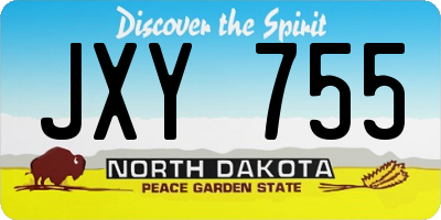 ND license plate JXY755