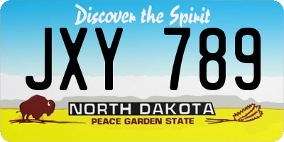 ND license plate JXY789