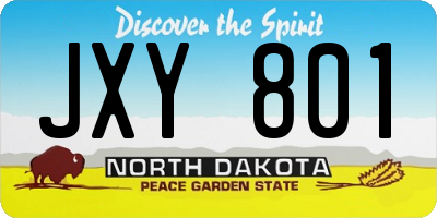 ND license plate JXY801
