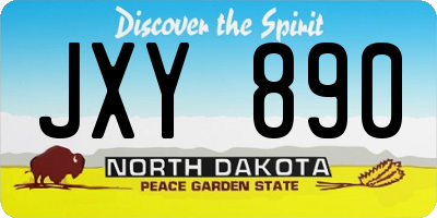 ND license plate JXY890
