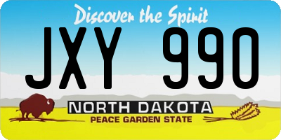 ND license plate JXY990