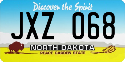 ND license plate JXZ068