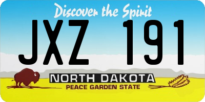 ND license plate JXZ191