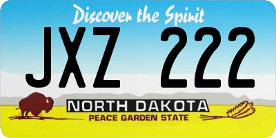 ND license plate JXZ222