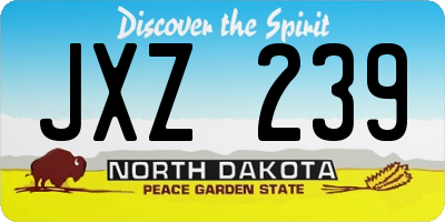 ND license plate JXZ239