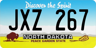 ND license plate JXZ267