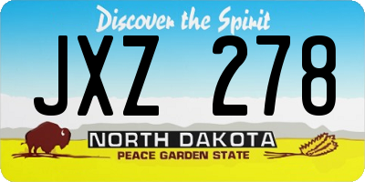 ND license plate JXZ278