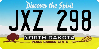ND license plate JXZ298