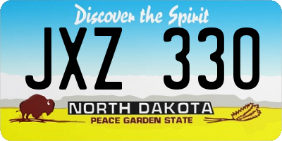 ND license plate JXZ330