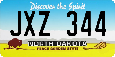 ND license plate JXZ344