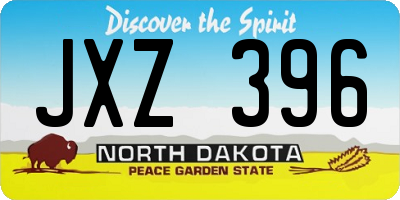 ND license plate JXZ396