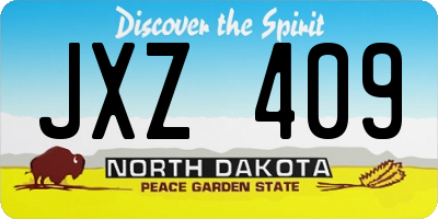 ND license plate JXZ409