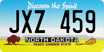 ND license plate JXZ459