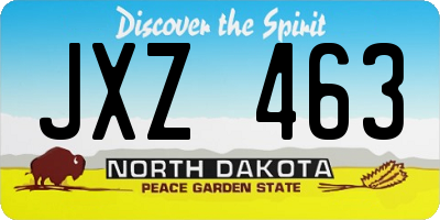 ND license plate JXZ463