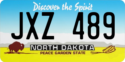 ND license plate JXZ489