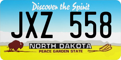 ND license plate JXZ558