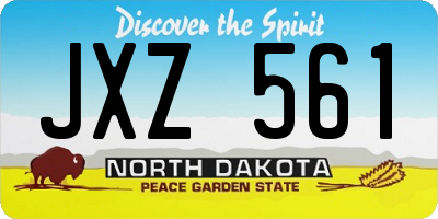 ND license plate JXZ561
