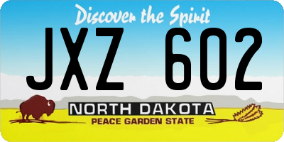 ND license plate JXZ602