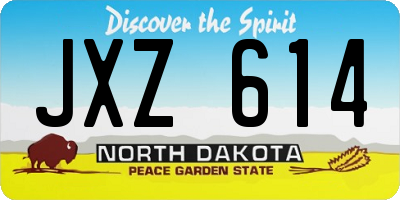 ND license plate JXZ614
