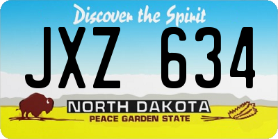 ND license plate JXZ634